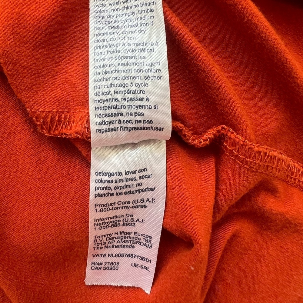 Tommy Hilfiger Mens T Shirt Small Orange Short Sleeve Slim Fit Stretch (0680) - Picture 10 of 10